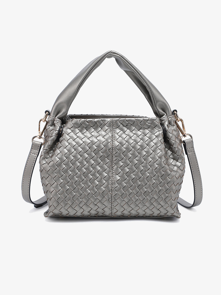 Charity Vegan Crossbody Pewter - Jen & Co. vegan handbag