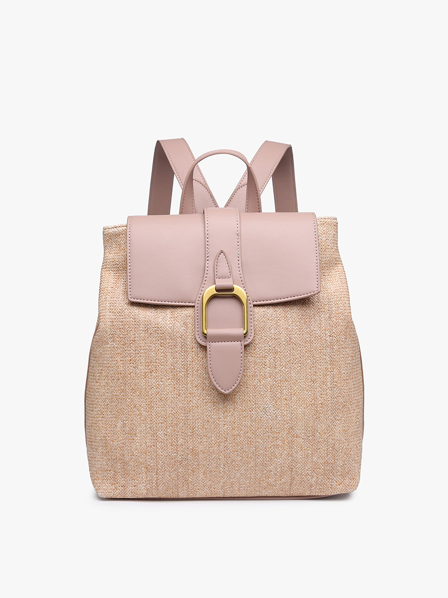 Avani Vegan Buckle Backpack Ash Pink - Jen & Co. vegan handbag