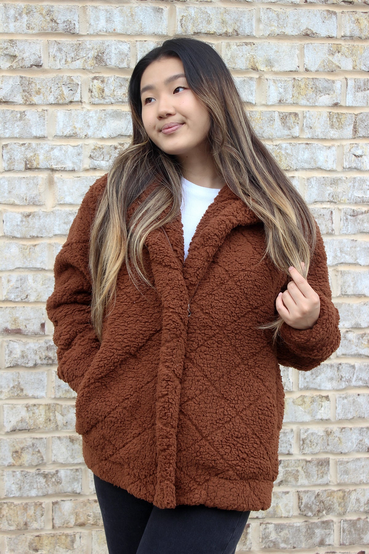 Candie Diamond Sherpa Jacket – Jen & Co.
