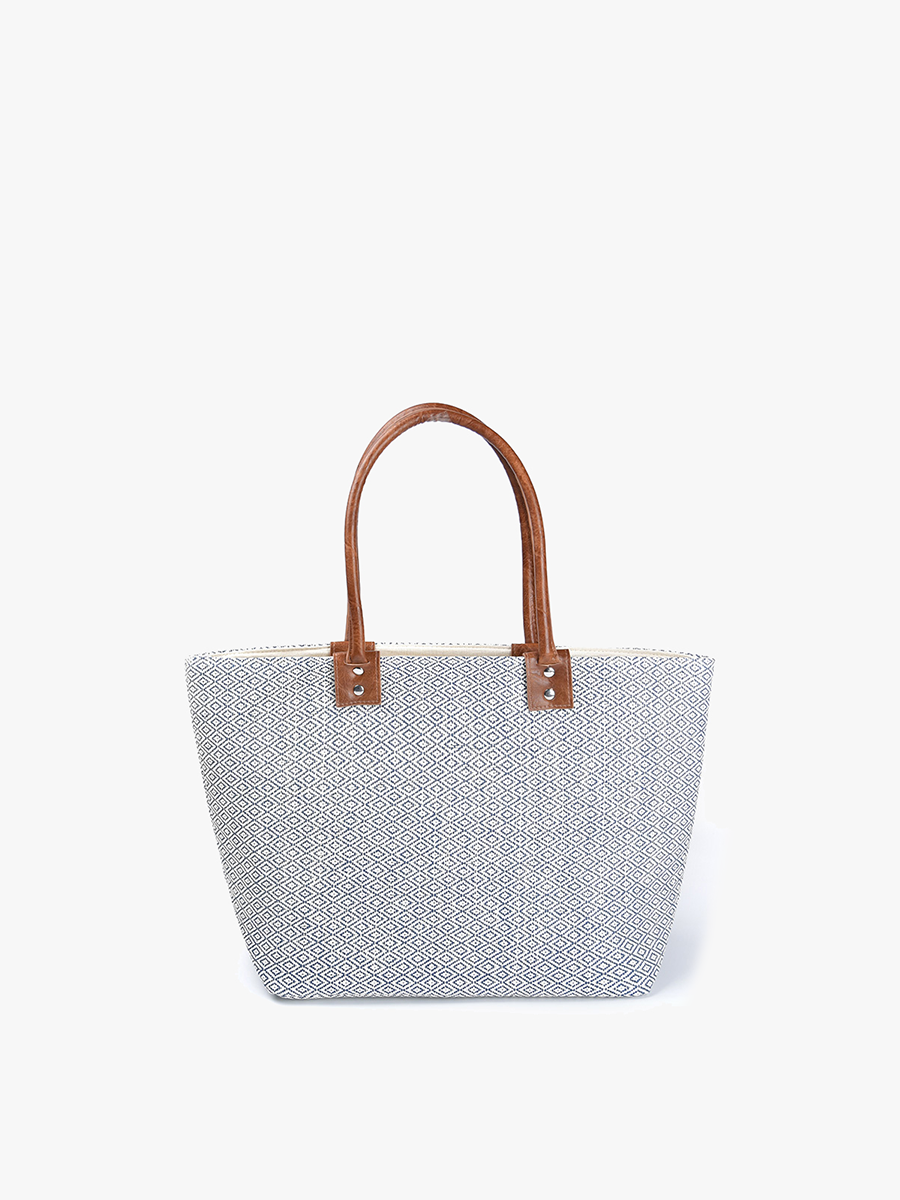 Angelica Vegan Aztec Straw Tote