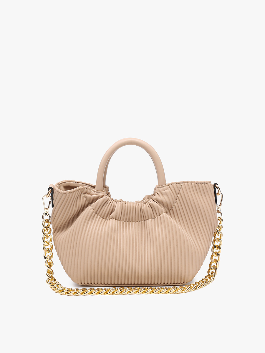 Valency Vegan Twist-Lock Crossbody Taupe - Jen & Co. vegan handbag