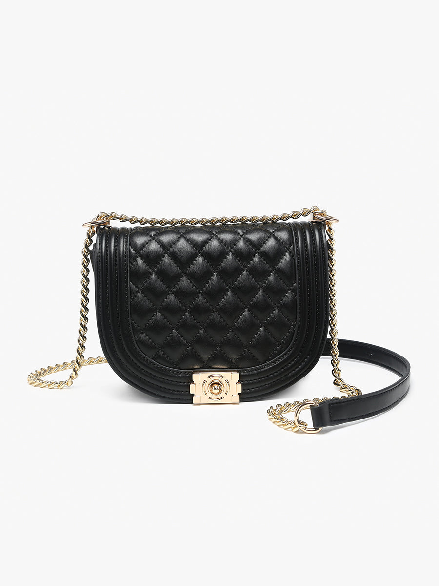 Diana Vegan Quilted Crossbody Black - Jen & Co. vegan handbag