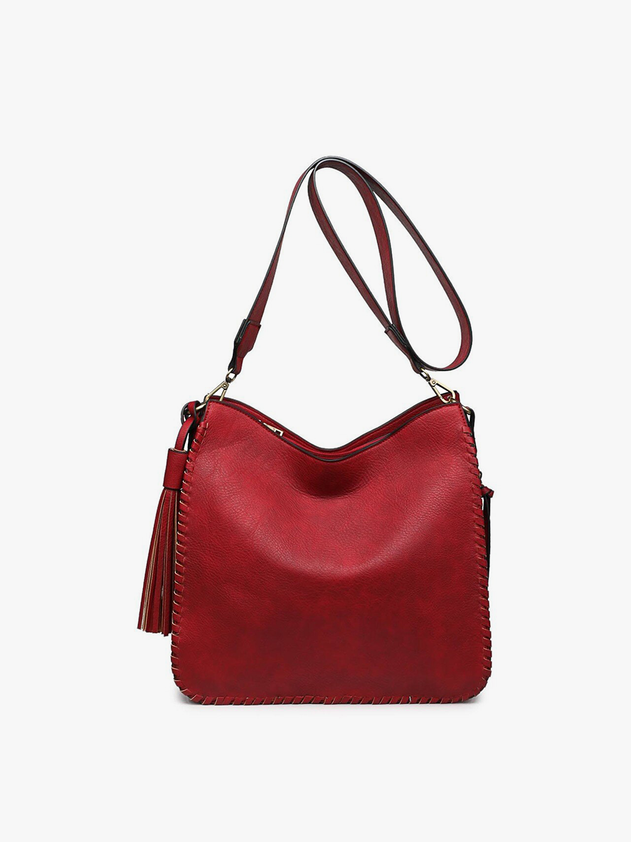 Nina Vegan Crossbody in Wine - Jen & Co. vegan handbag