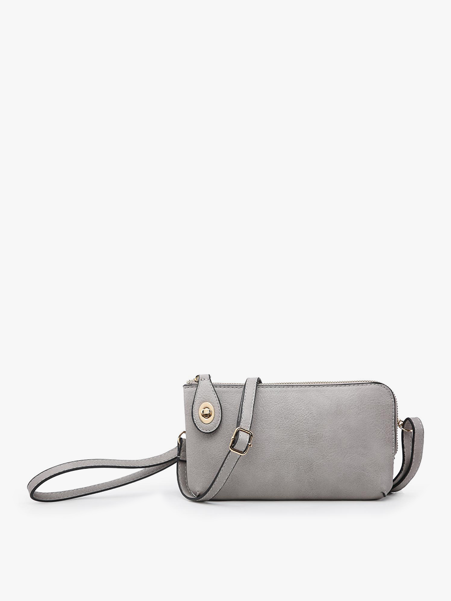 Kendall Vegan Crossbody in Grey - Jen & Co. vegan handbag