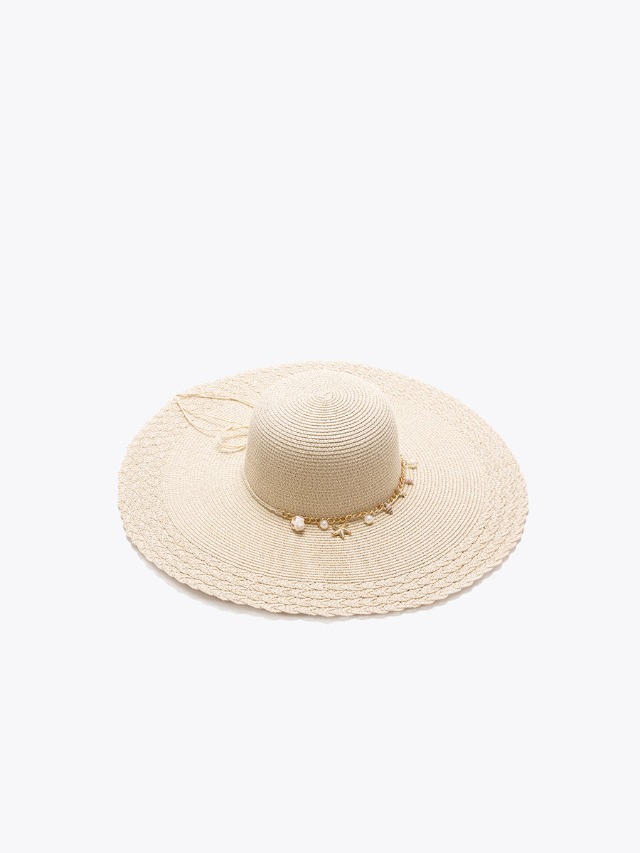 Nila Charm Trim Straw Hat Natural - Jen & Co. vegan handbag