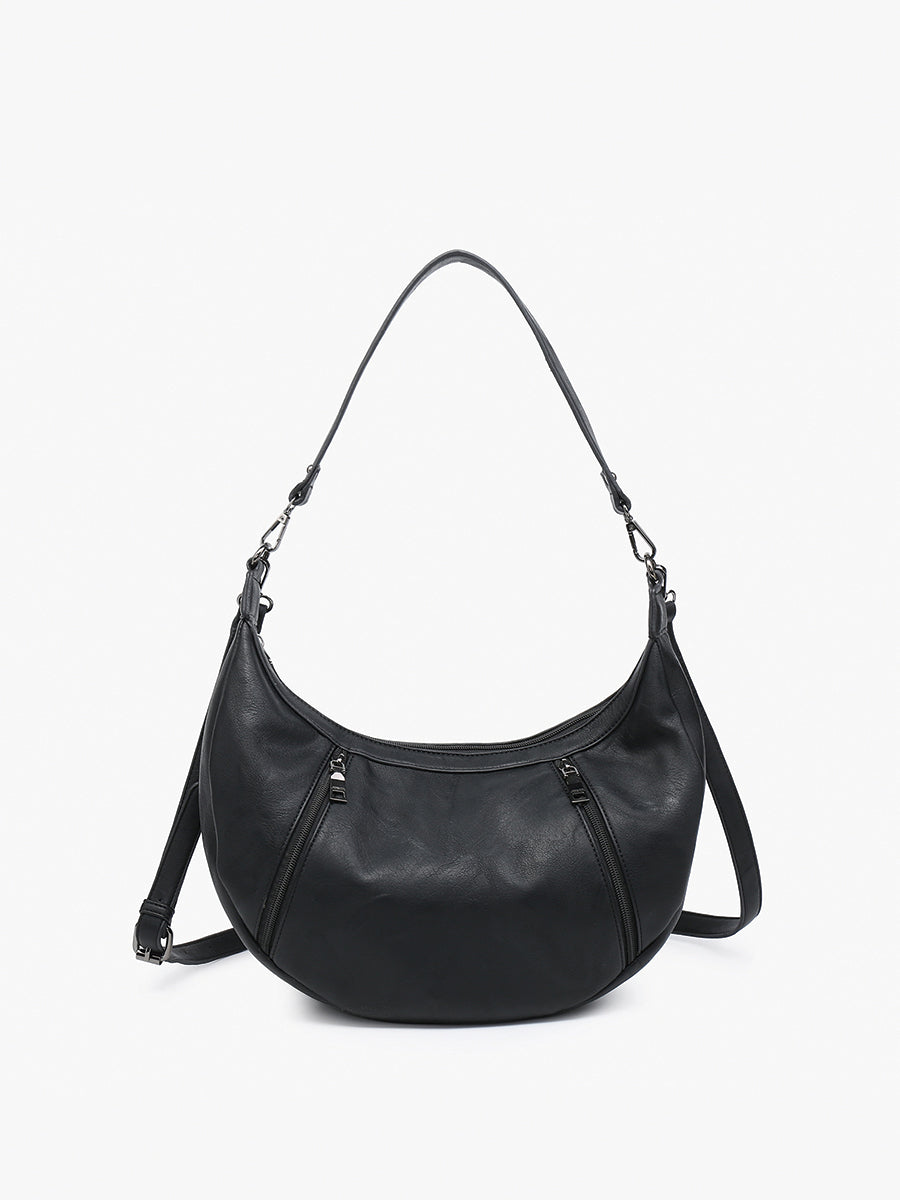 Lee Vegan Crescent Shoulder Bag Black - Jen & Co. vegan handbag