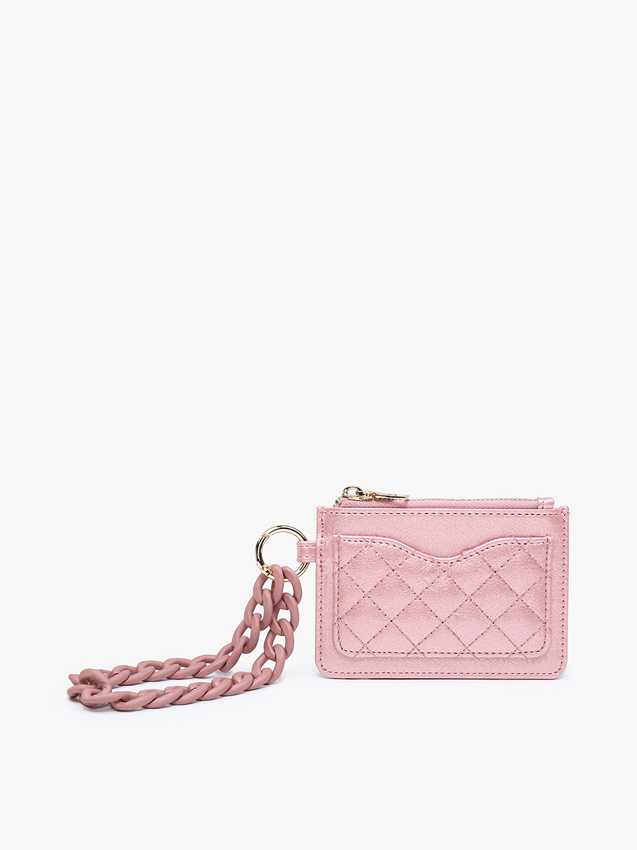 Rhodes Vegan Quilted Bangle in Rose Quartz - Jen & Co. vegan handbag