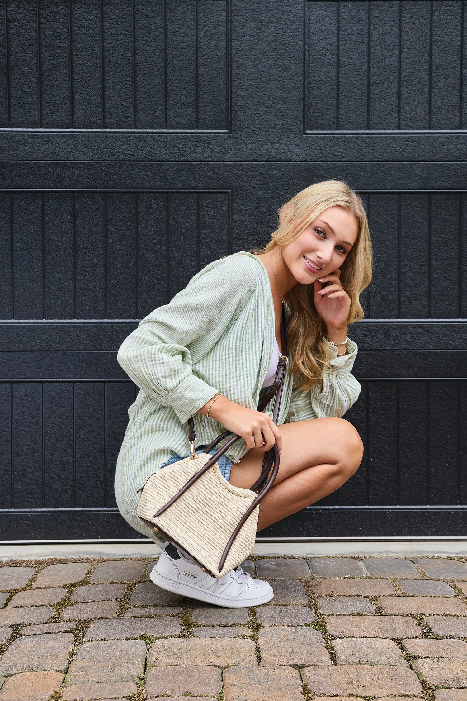 Brynne Vegan Straw Satchel