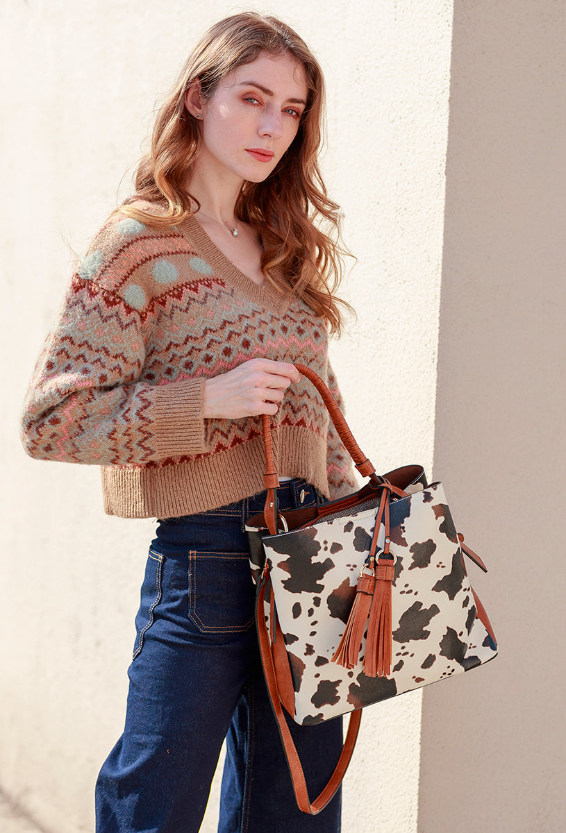 Olivia Vegan Animal Print Hobo in - Jen & Co. vegan handbag