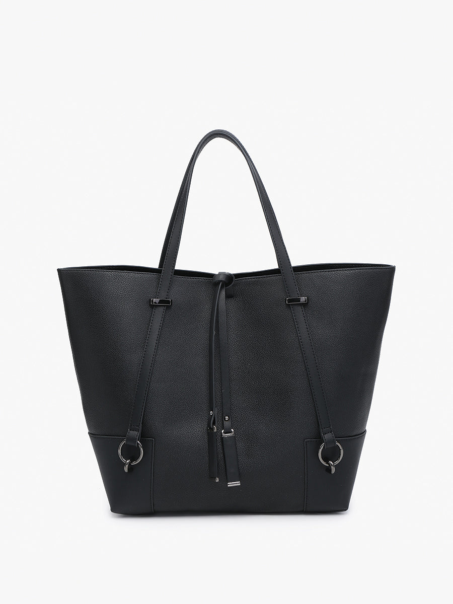 Kya Vegan Contrast Tote Black - Jen & Co. vegan handbag