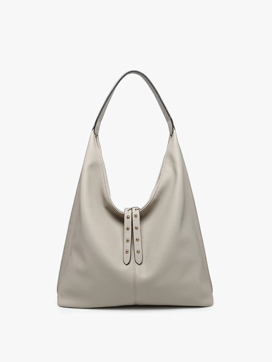 Tori Vegan Slouchy Hobo Lt. Grey - Jen & Co. vegan handbag