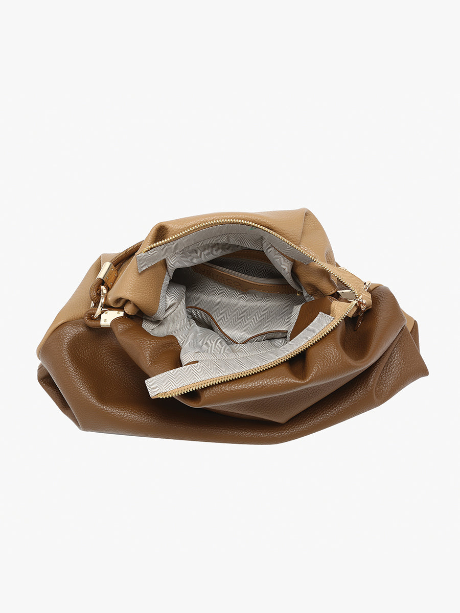 Noelle Vegan Two-Tone Hobo - Jen & Co. vegan handbag