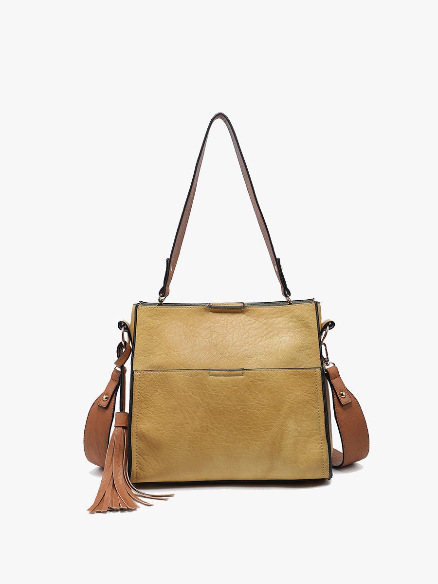 Lyla Vegan Bucket Bag in Daffodil - Jen & Co. vegan handbag