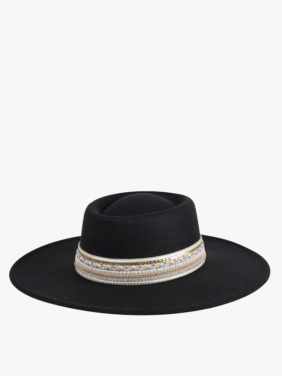 Blaze Fedora Black - Jen & Co. vegan handbag