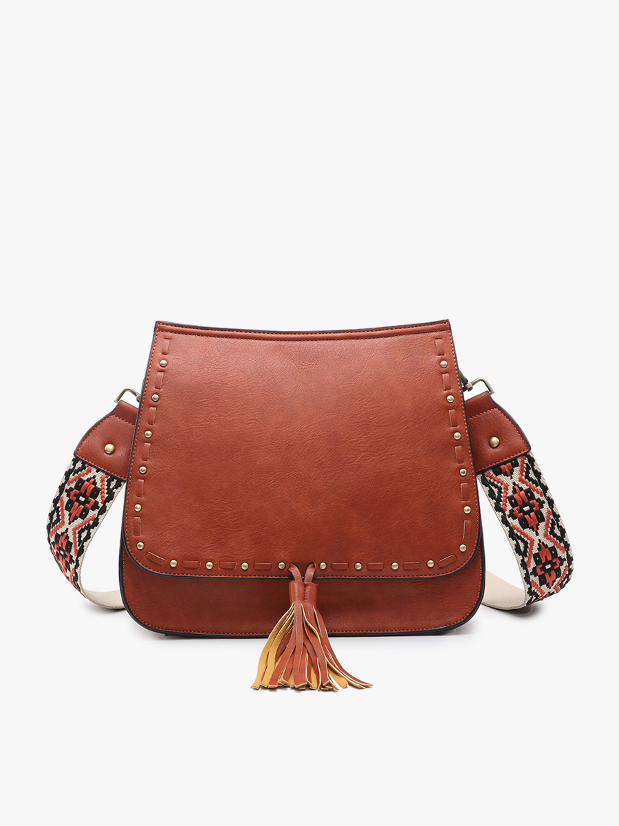 Bailey Vegan Crossbody in Rust - Jen & Co. vegan handbag