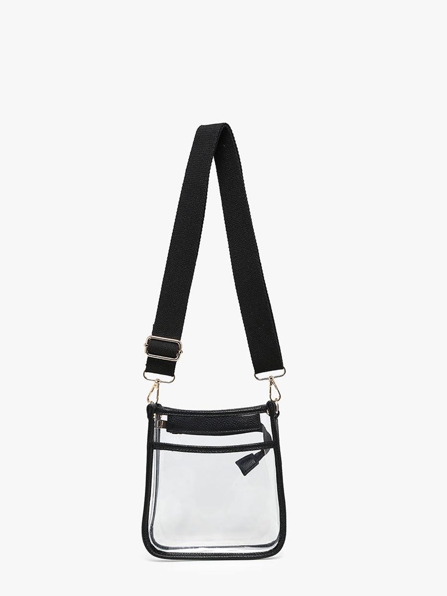 Selah Vegan Clear Crossbody Black - Jen & Co. vegan handbag