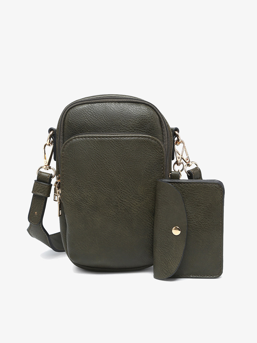 Parker Vegan Crossbody Dark Olive - Jen & Co. vegan handbag