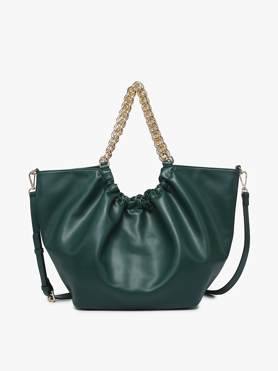 Stassi Vegan Slouchy Tote Forest Green - Jen & Co. vegan handbag