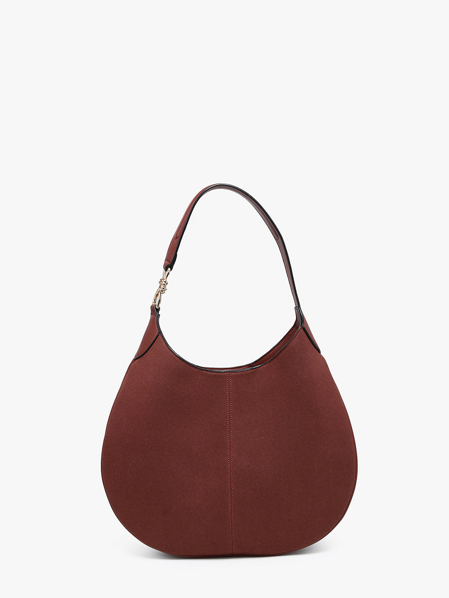 Vanessa Vegan Suede Hobo Garnet - Jen & Co. vegan handbag
