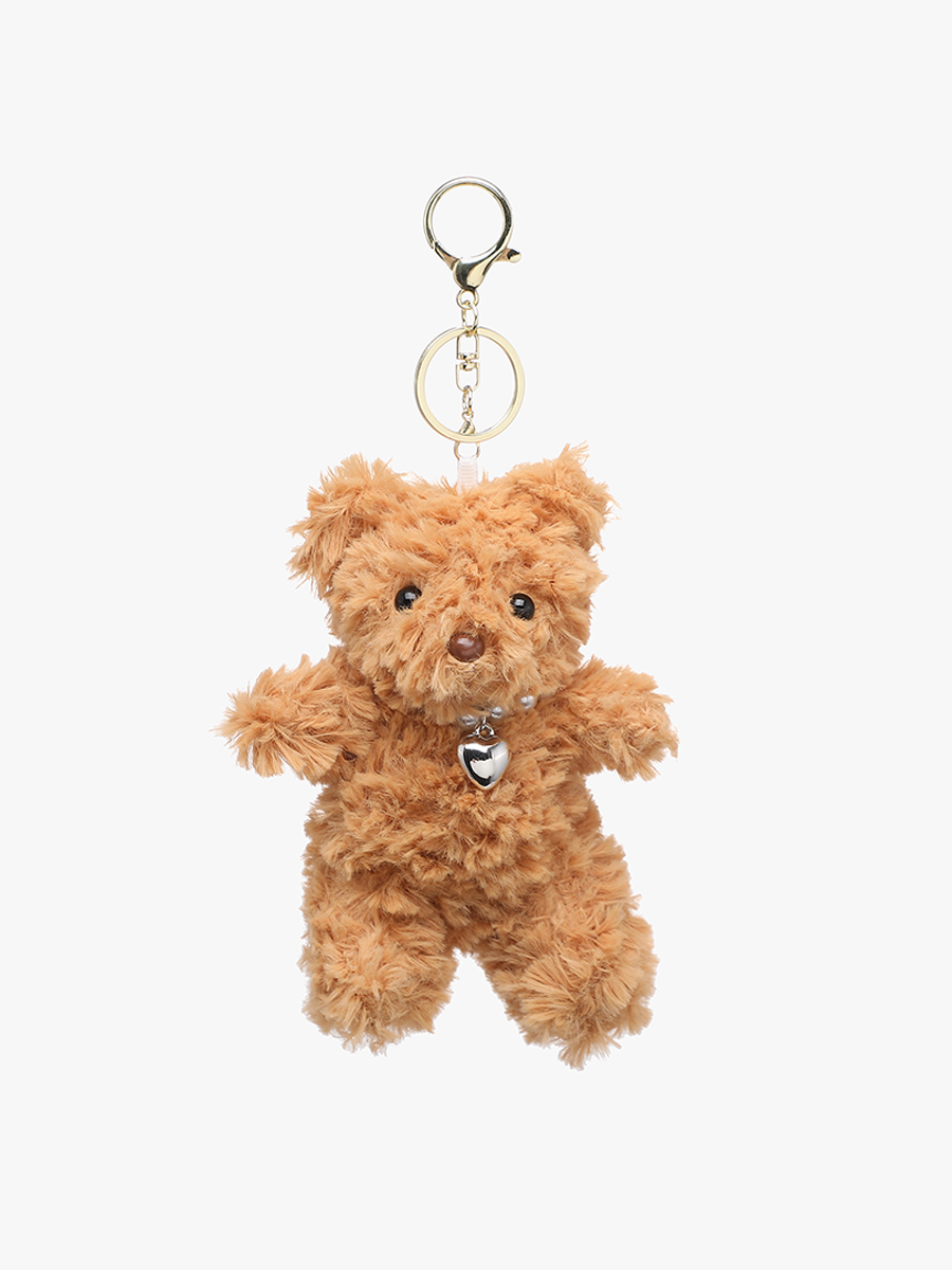 Bear Bag Charm Teddy Tan - Jen & Co. vegan handbag