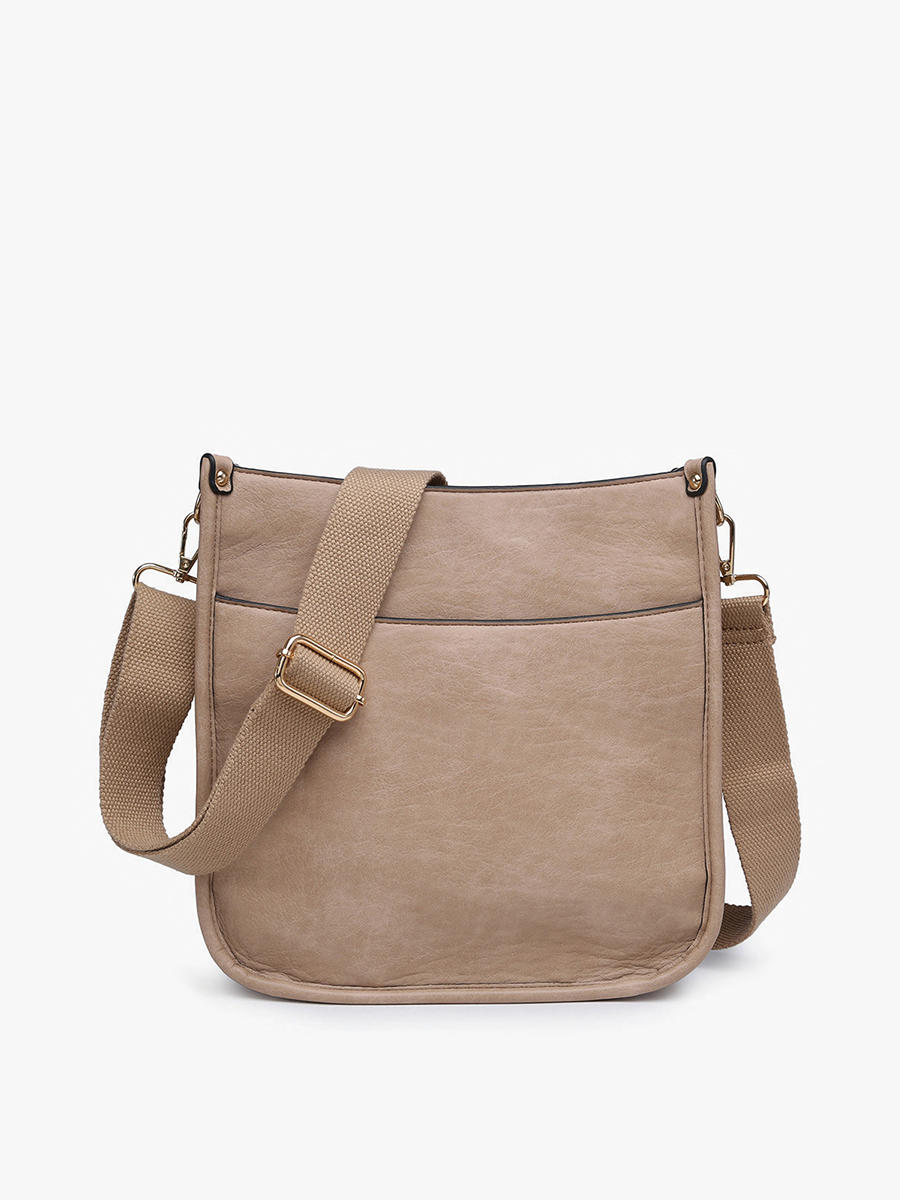 Posie Vegan Crossbody in Beige - Jen & Co. vegan handbag