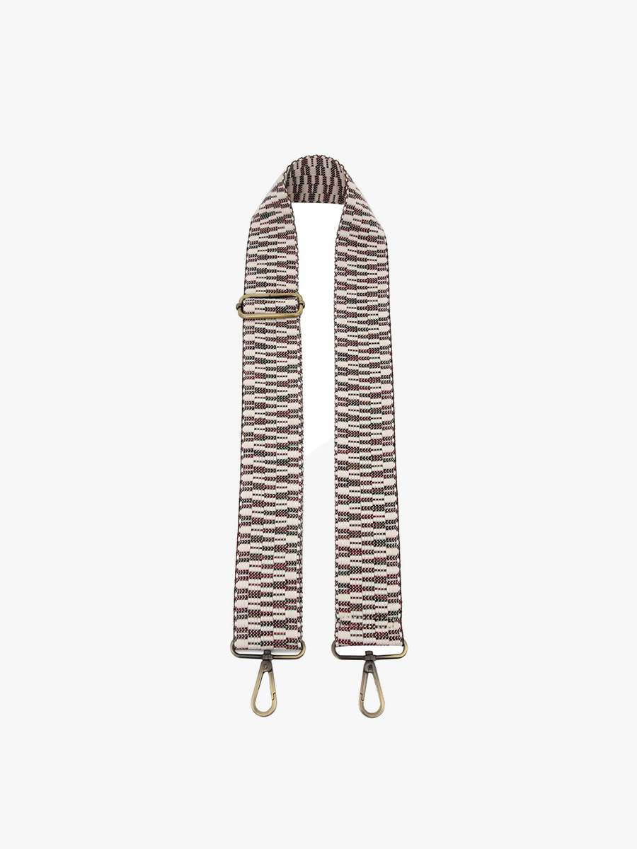 Aztec Guitar Strap Burgundy - Jen & Co. vegan handbag