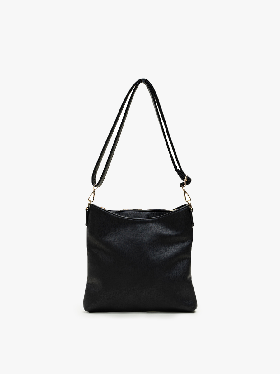 Emma Vegan Crossbody in Black - Jen & Co. vegan handbag
