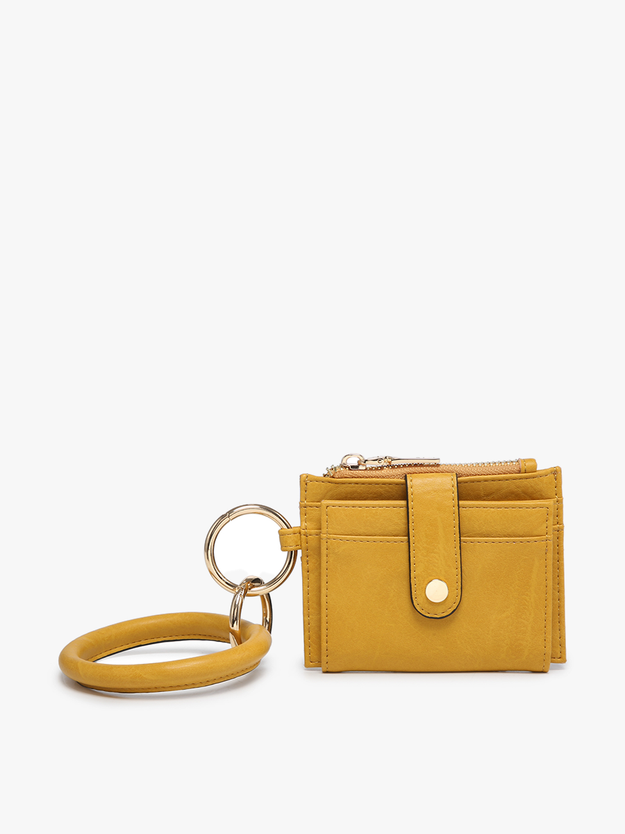 Sammie Vegan Wallet w/ Bangle in Mustard - Jen & Co. vegan handbag