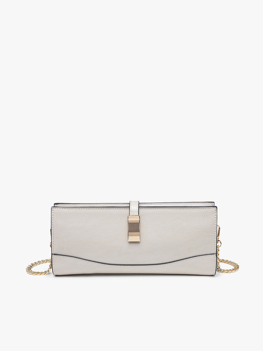 Paige Vegan Clutch Greige - Jen & Co. vegan handbag