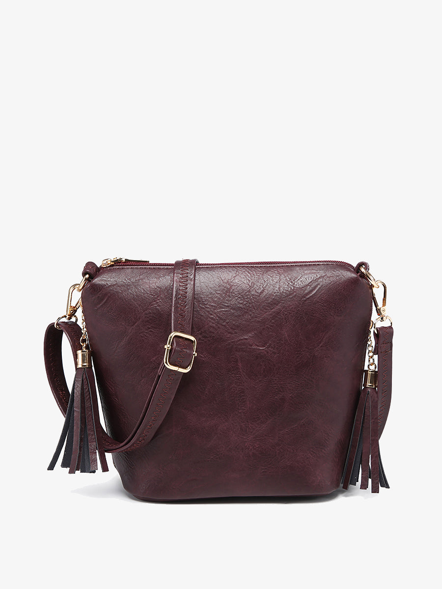 Dylan Vegan Crossbody in Deep Purple - Jen & Co. vegan handbag