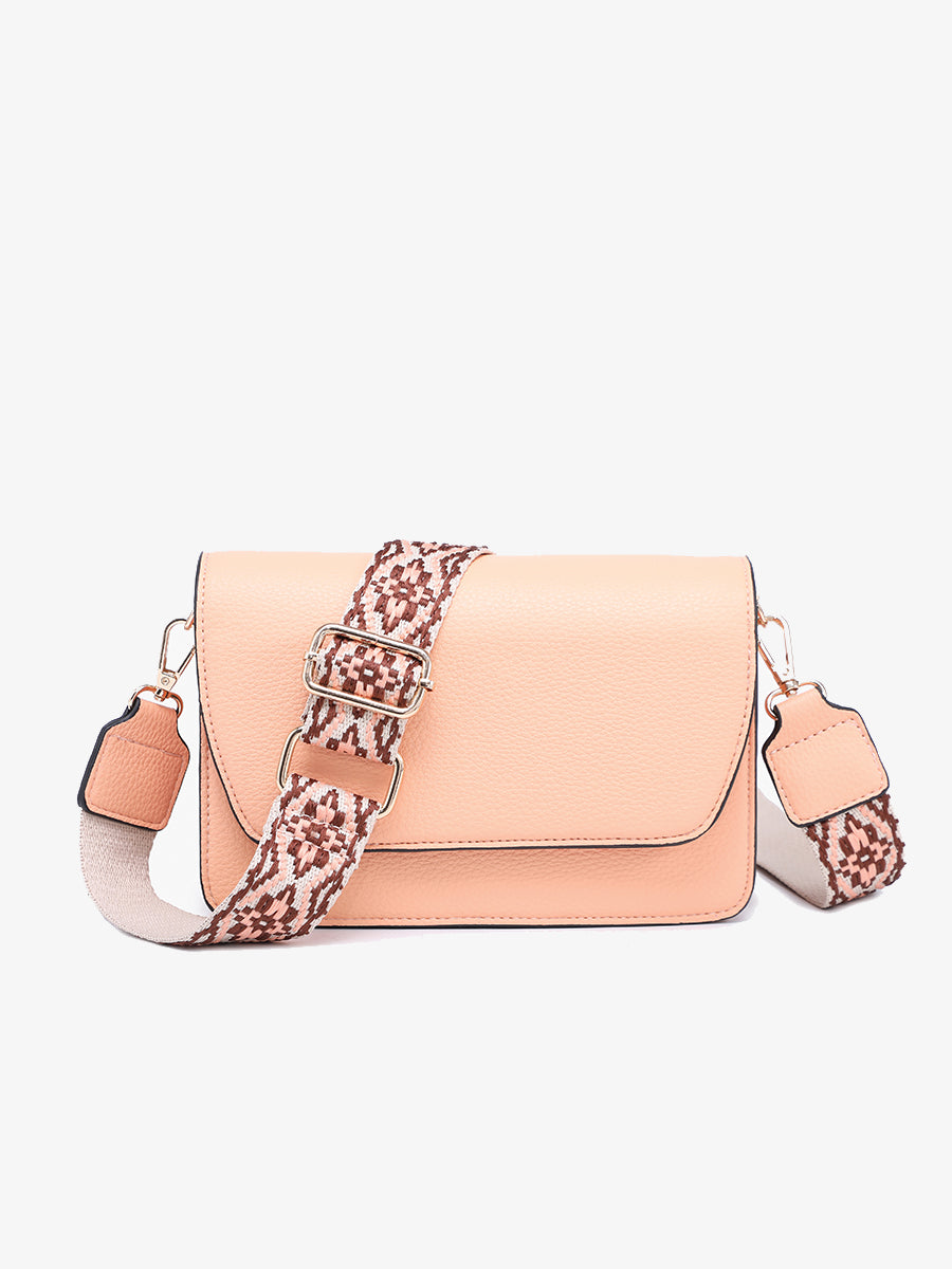 Noah Vegan Guitar Strap Crossbody Cantaloupe - Jen & Co. vegan handbag