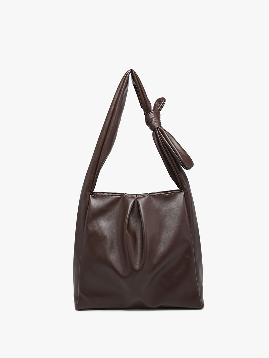 Jolene Vegan Pleated Hobo Espresso - Jen & Co. vegan handbag