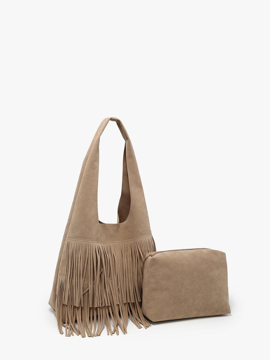 Samara Vegan Suede Hobo - Jen & Co. vegan handbag