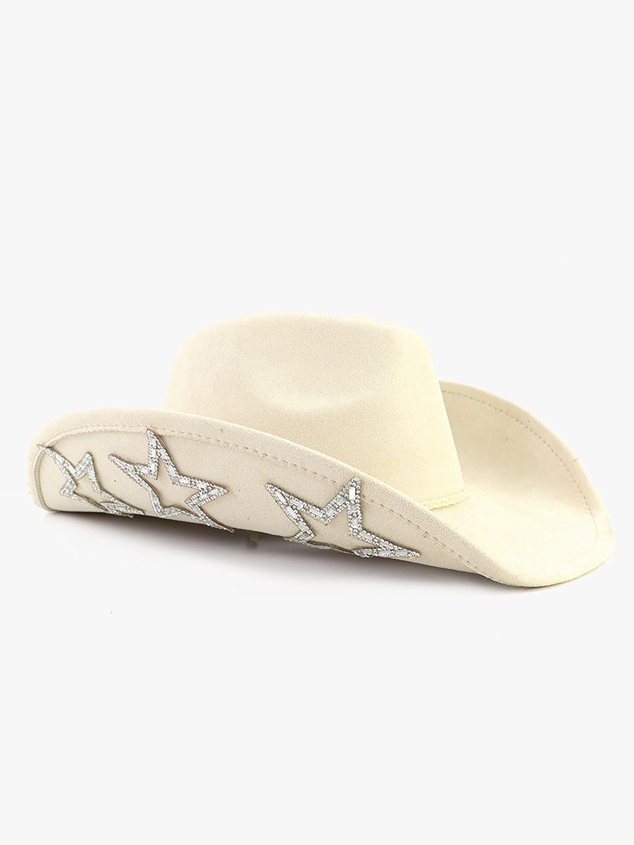Tabitha Star Cowboy Hat in Off White - Jen & Co. vegan handbag