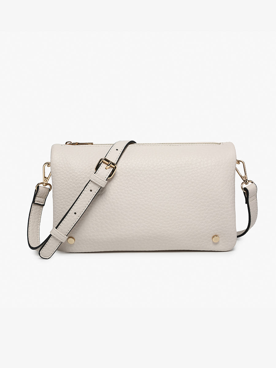 Phiona Vegan Stud Crossbody Off White - Jen & Co. vegan handbag