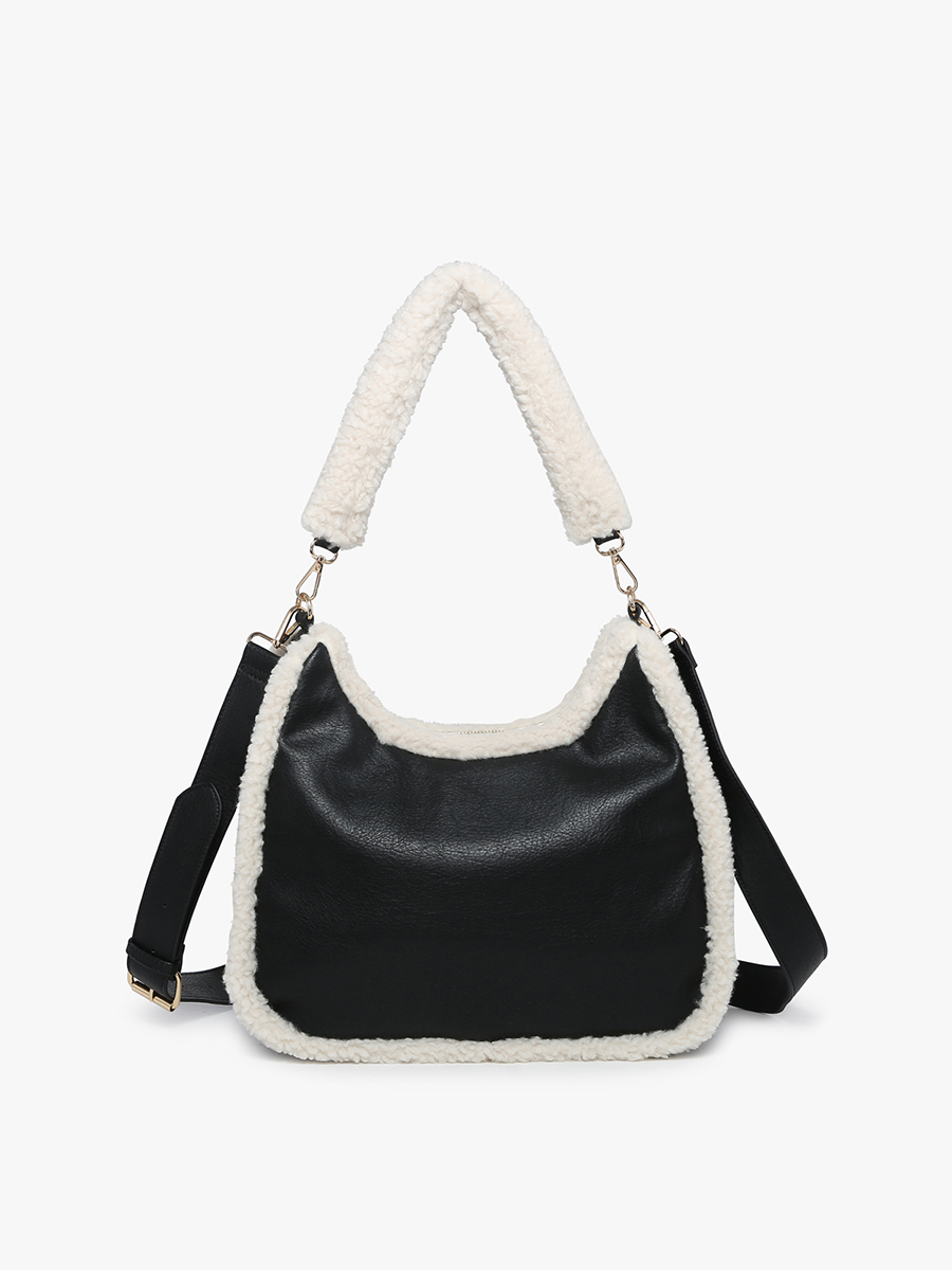 Reece Vegan Sherpa Trim Satchel