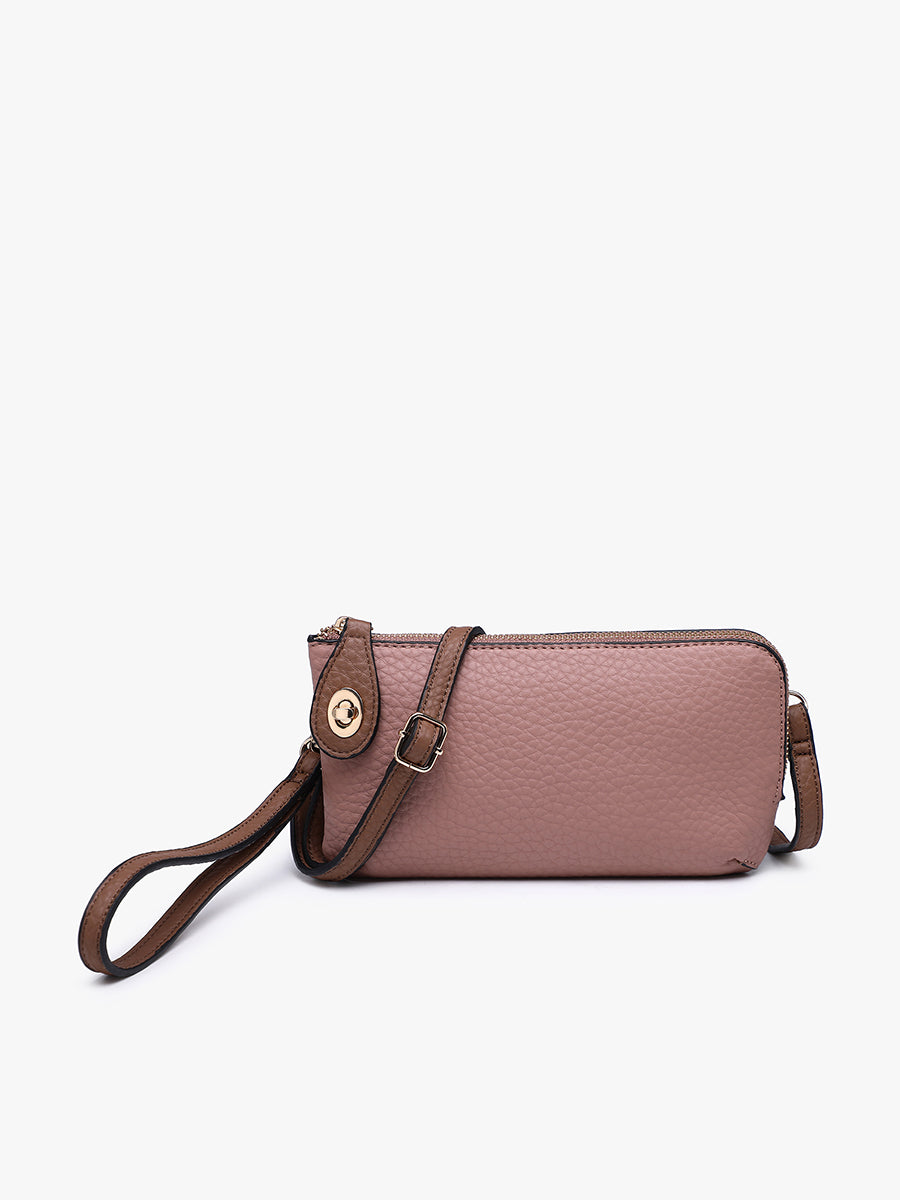Kendall Vegan Crossbody Dusty Rosewood Brown - Jen & Co. vegan handbag