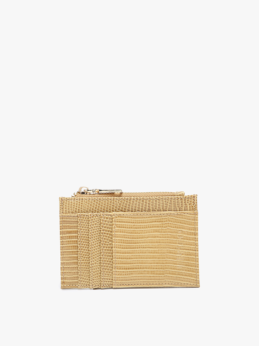 Sia Vegan Lizard Wallet in Tan - Jen & Co. vegan handbag