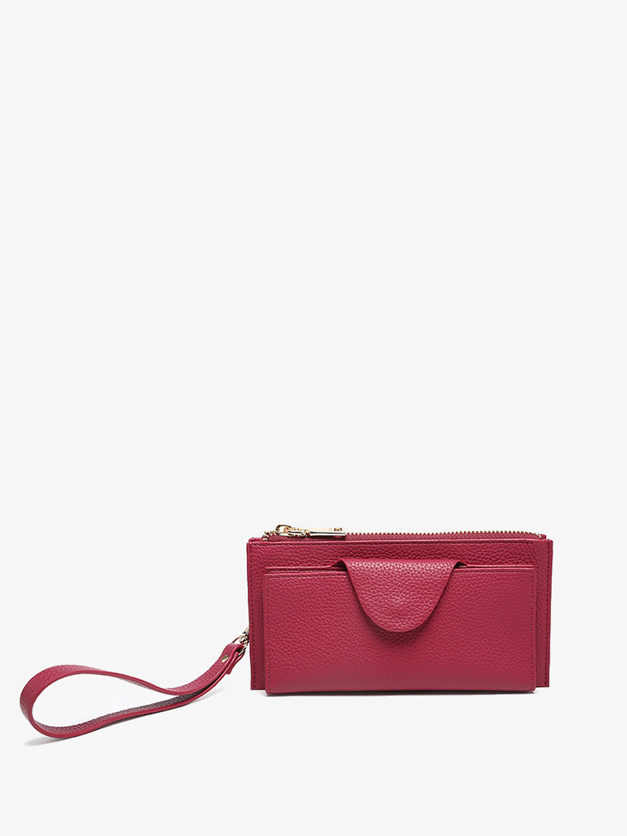 Kyla Vegan RFID Wallet Dark Ruby - Jen & Co. vegan handbag