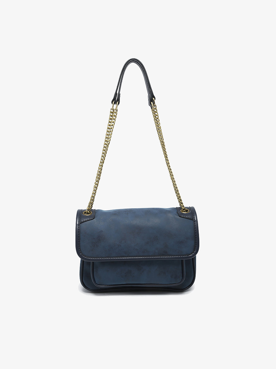 Nola Vegan Suede Crossbody Navy - Jen & Co. vegan handbag