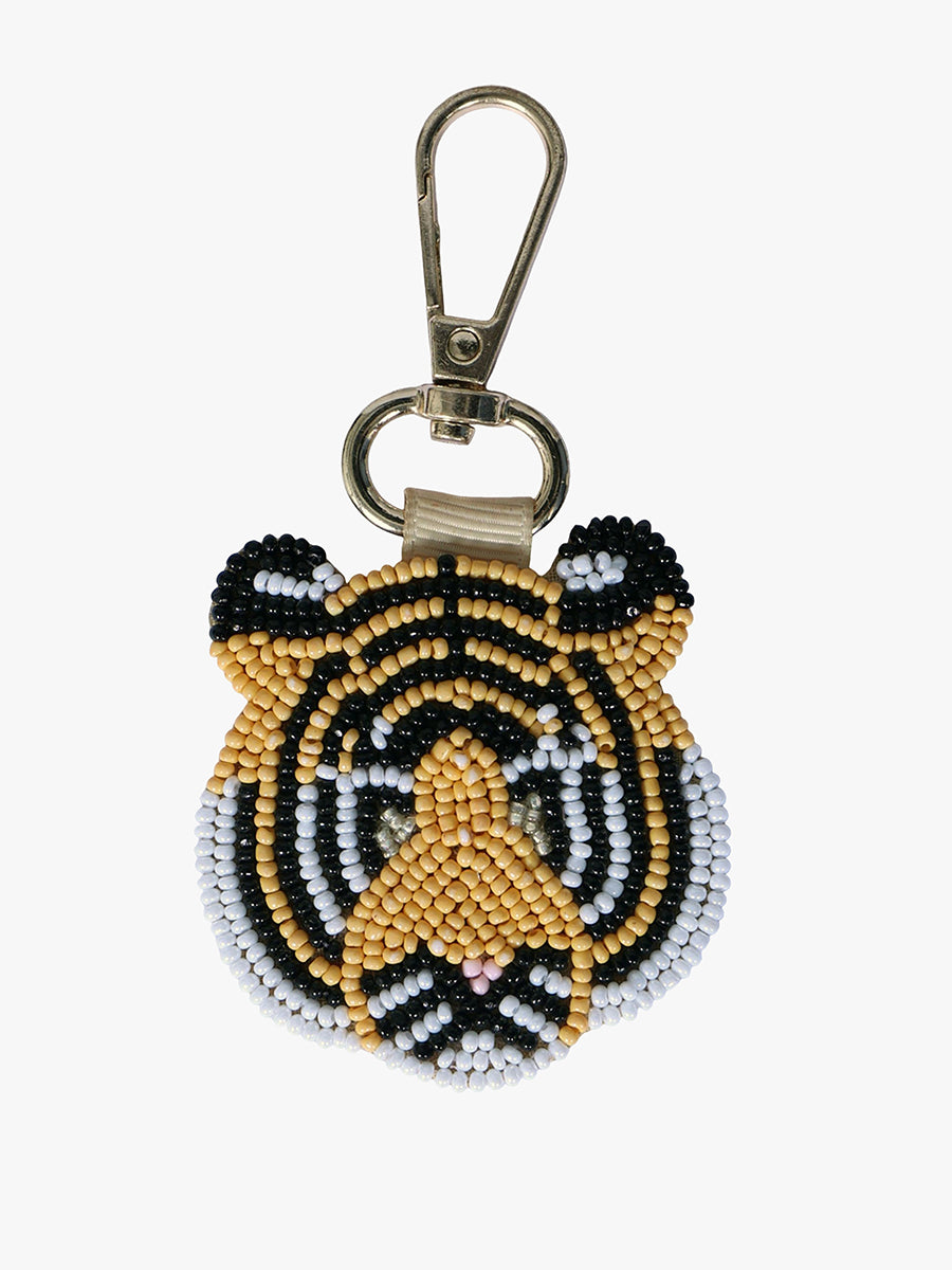 Beaded Bag Charm Tiger - Jen & Co. vegan handbag