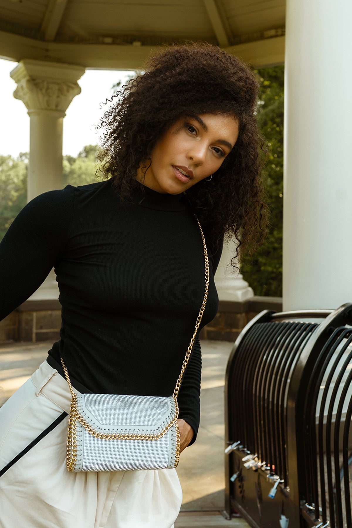 Colette Vegan Chain Detail Crossbody - Jen & Co. vegan handbag