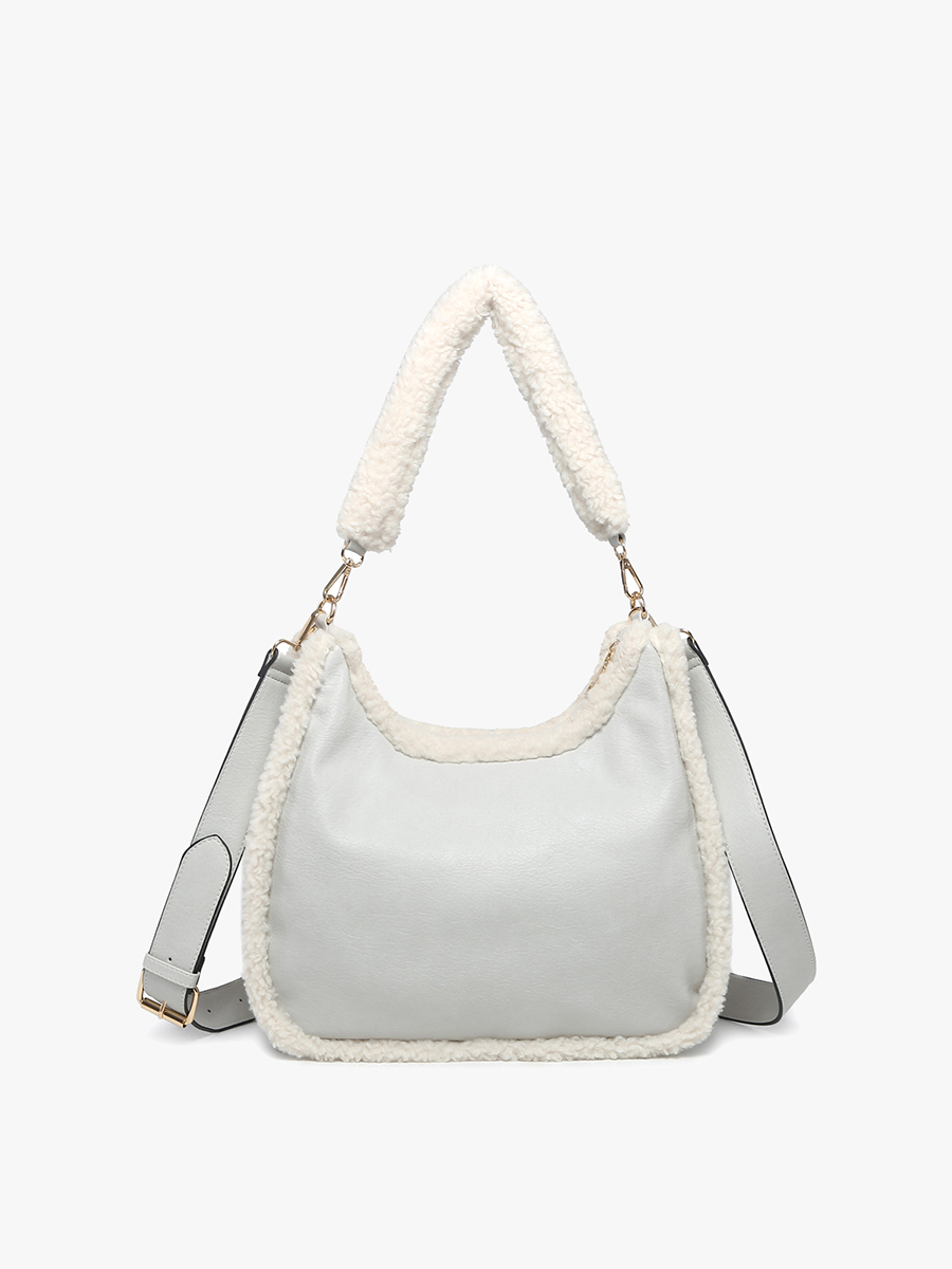 Reece Vegan Sherpa Trim Satchel