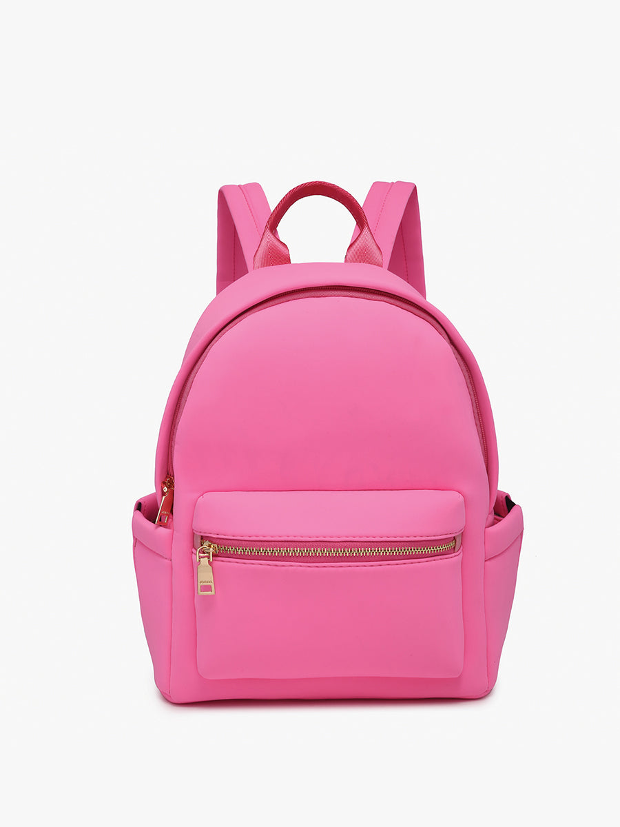 dense nylon hinged clasp mini backpack Affordable Luxury Red large front exterior pocket Mini Nylon Backpack (Women) |