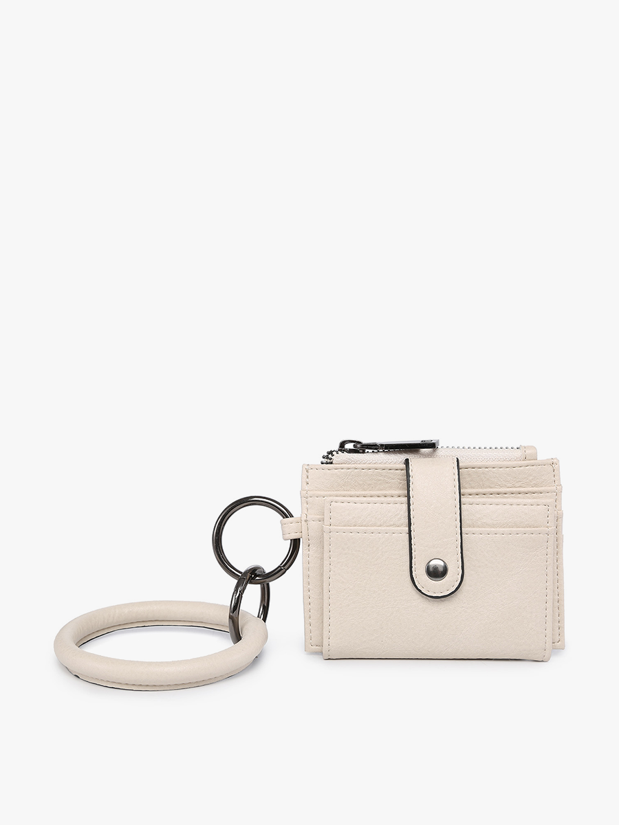Sammie Vegan Wallet w/ Bangle in Bone - Jen & Co. vegan handbag