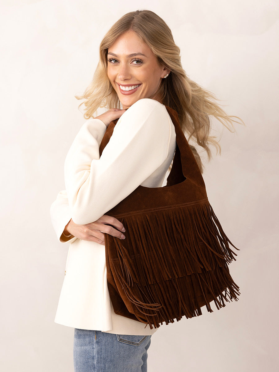 Samara Vegan Suede Hobo - Jen & Co. vegan handbag