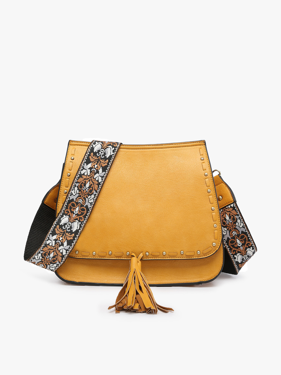 Bailey Vegan Crossbody Mustard - Jen & Co. vegan handbag