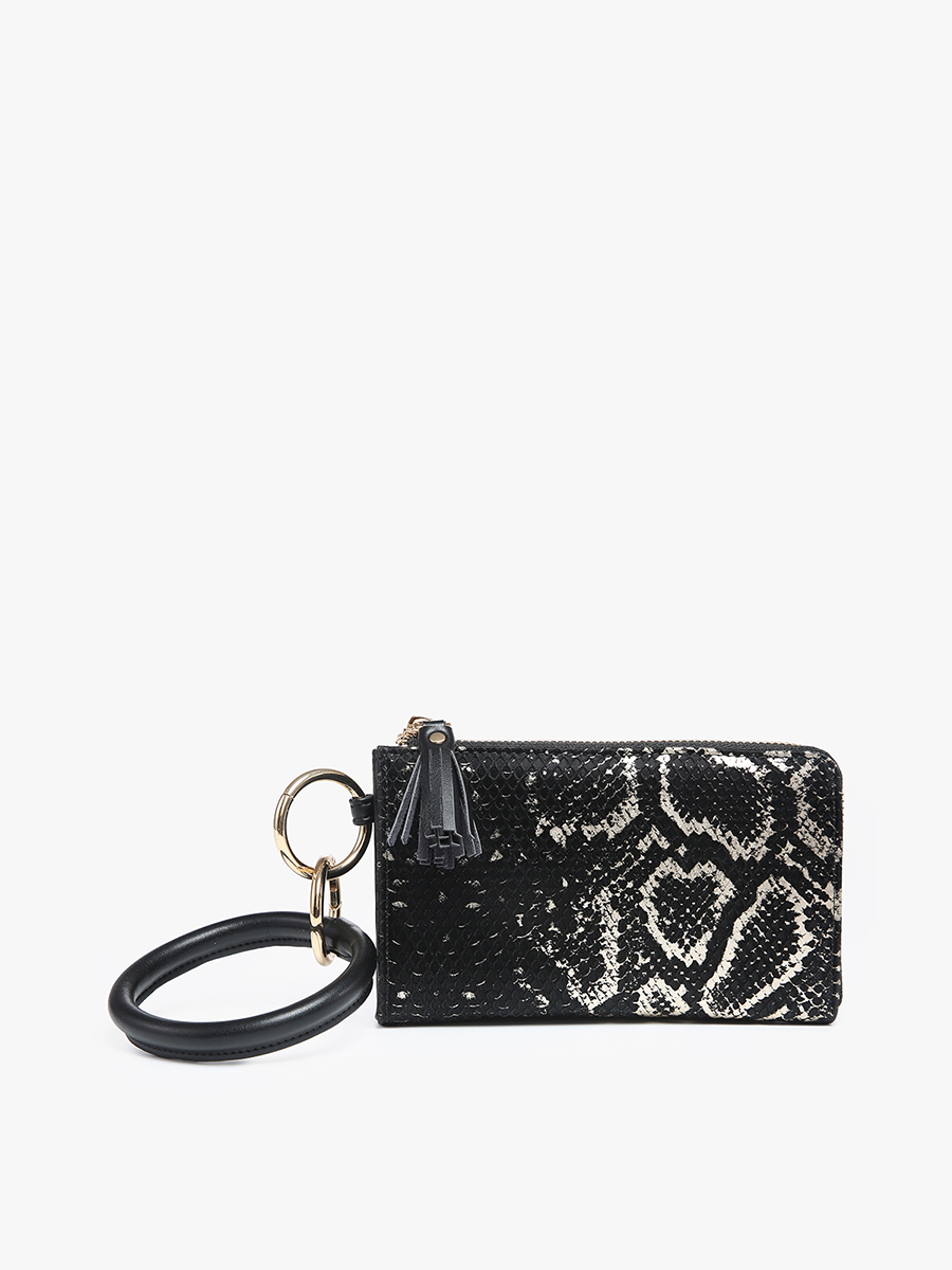 Liv Vegan Snake Wallet in Black Gold - Jen & Co. vegan handbag