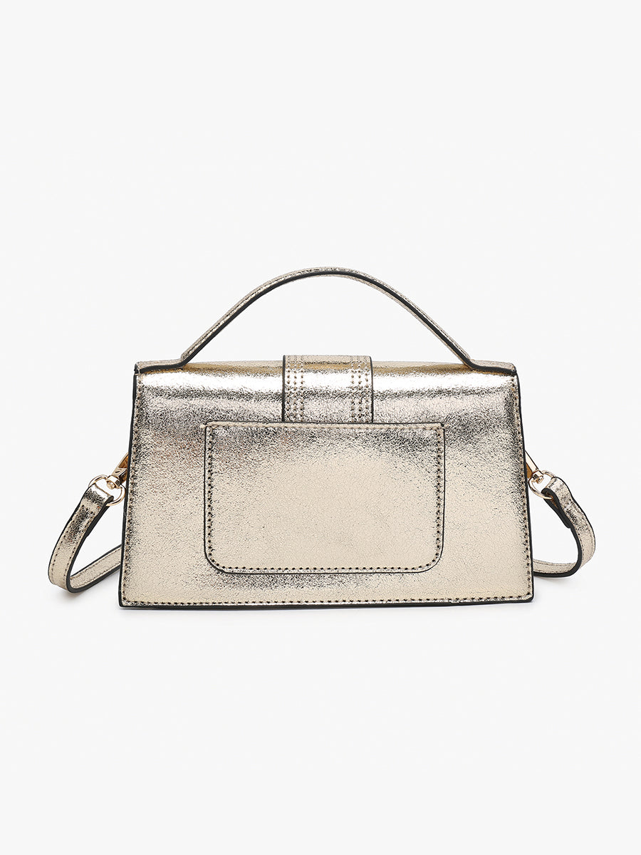 Capri Vegan Metallic Clutch - Jen & Co. vegan handbag
