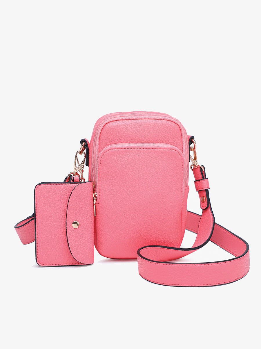 Parker Vegan Crossbody Coral Pink - Jen & Co. vegan handbag